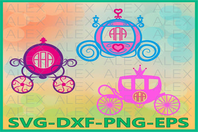 Princess Carriage Monogram svg SVG AlexSVGStudio 