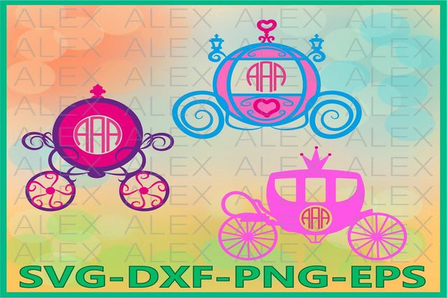 Princess Carriage Monogram svg SVG AlexSVGStudio 