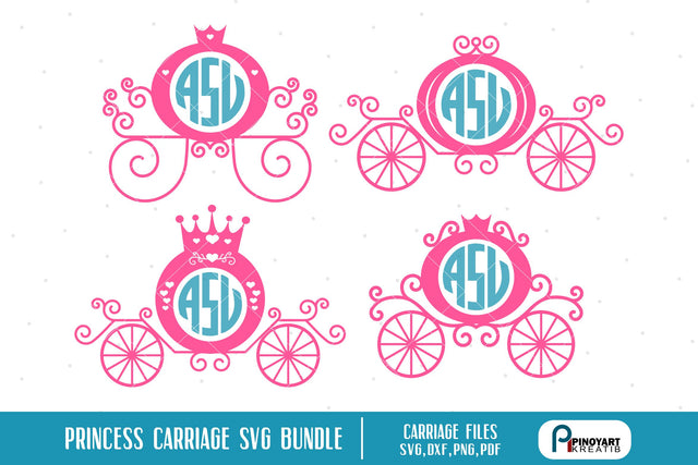 Princess Carriage svg Bundle SVG Pinoyart Kreatib