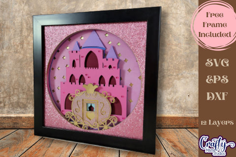Princess Castle Svg Shadow Box, 3D Layered Cinderella Svg SVG Crafty Mama Studios 