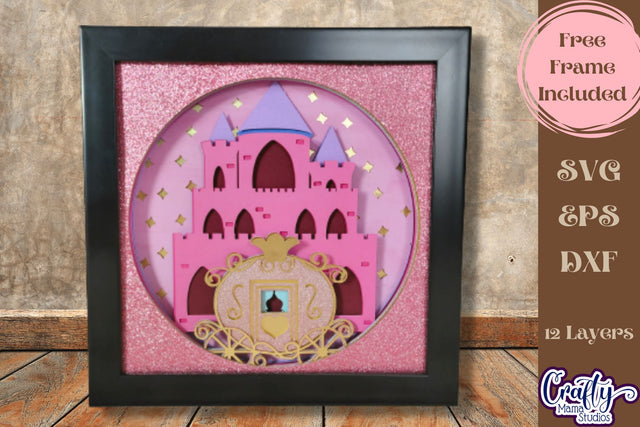 Princess Castle Svg Shadow Box, 3D Layered Cinderella Svg SVG Crafty Mama Studios 