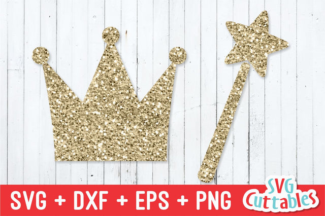 Princess Crown and Wand Svg Cuttables 