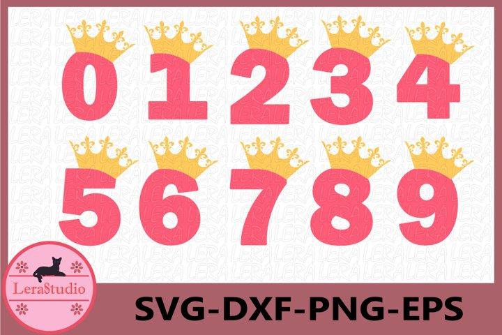 Princess Crown Numbers svg - So Fontsy