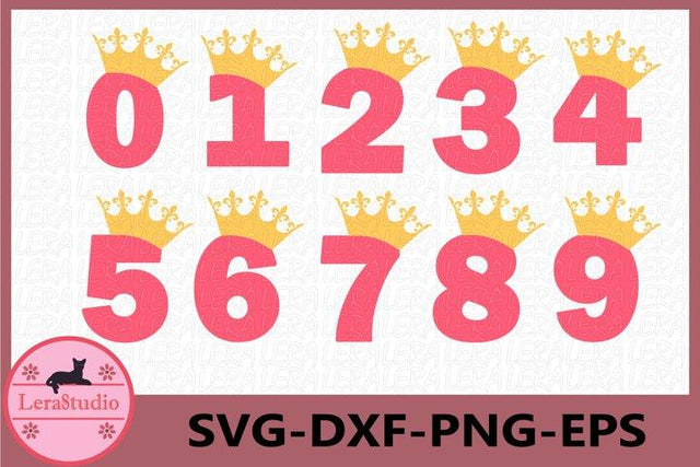 Princess Crown Numbers svg SVG Lerastudio 