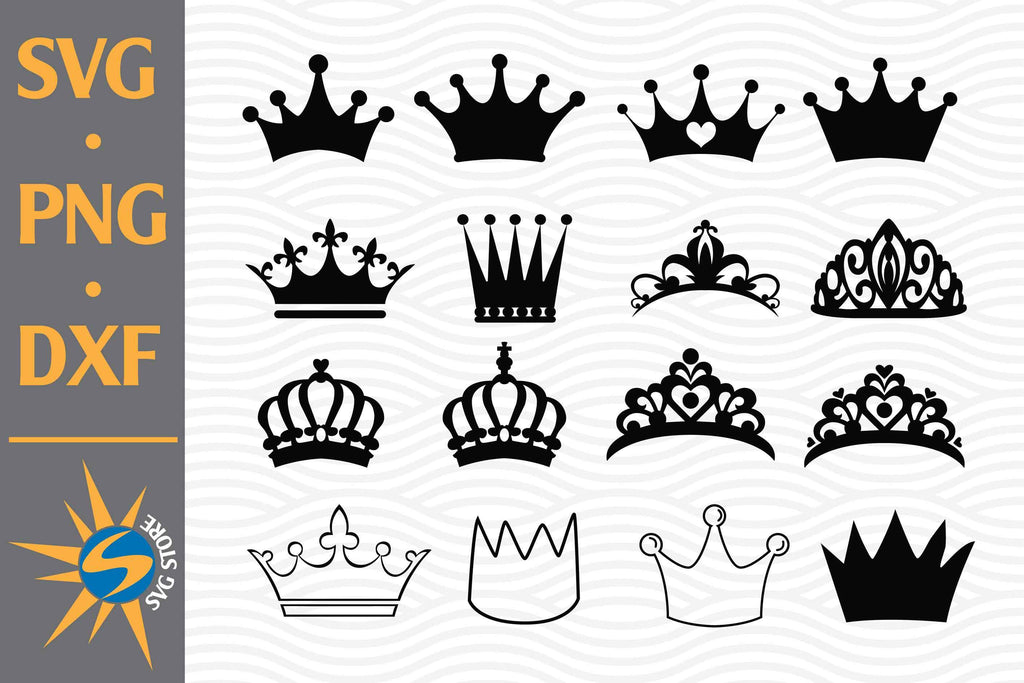 Princess Crown SVG, PNG, DXF Digital Files Include - So Fontsy