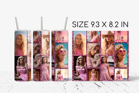 Girly Tumbler Sublimation Wrap. Barbie Style 20 OZ Tumbler - So Fontsy