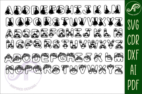 Princess letters alphabet set. 78 layered letters. SVG APInspireddesigns 