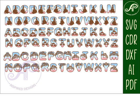 Princess letters alphabet set. 78 layered letters. SVG APInspireddesigns 