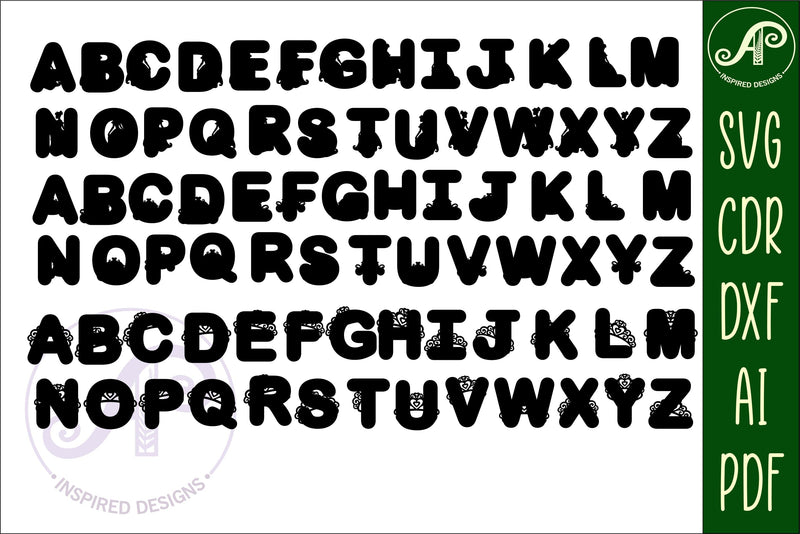 Princess letters alphabet set. 78 layered letters. - So Fontsy