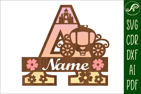 Princess Monogram Letter A SVG Cut File SVG APInspireddesigns 