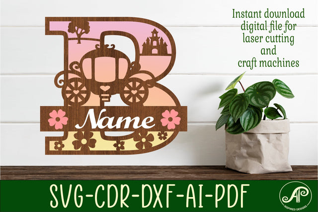 Princess Monogram Letter B SVG Cut File SVG APInspireddesigns 