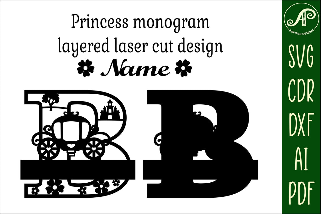 Princess Monogram Letter B SVG Cut File - So Fontsy