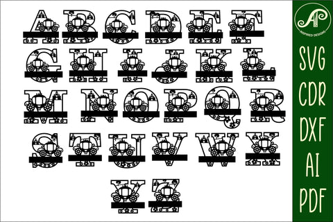Princess monogram letter bundle Name signs SVG 3 layer SVG APInspireddesigns 
