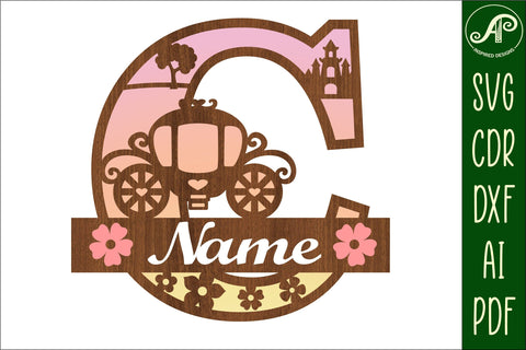 Princess Monogram Letter C SVG Cut File SVG APInspireddesigns 