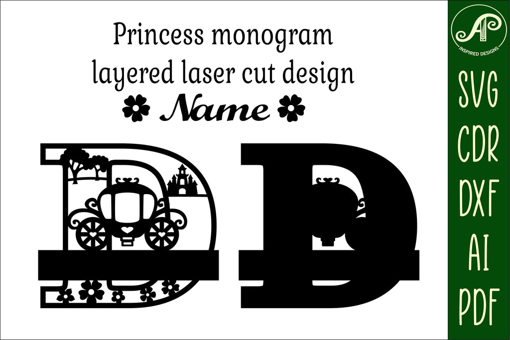 Princess Monogram Princess Monogram Letter D SVG Cut File - So Fontsy