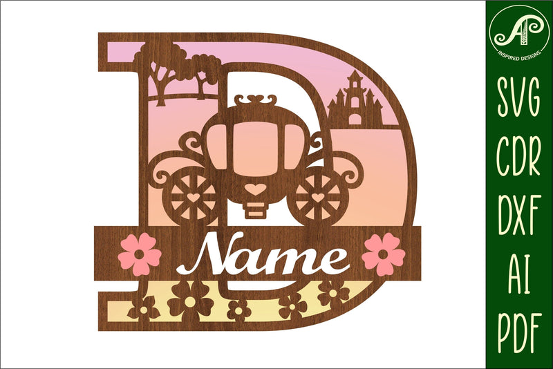 Princess Monogram Princess Monogram Letter D SVG Cut File - So Fontsy