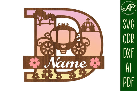 Princess Monogram Letter D SVG Cut File SVG APInspireddesigns 