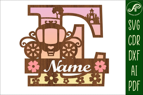 Princess Monogram Letter E SVG Cut File SVG APInspireddesigns 