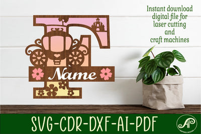 Princess Monogram Letter F SVG Cut File SVG APInspireddesigns 