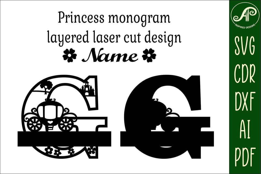 Princess Monogram Princess Monogram Letter G SVG Cut File - So Fontsy