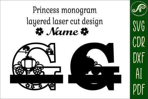 Princess Monogram Letter G SVG Cut File SVG APInspireddesigns 