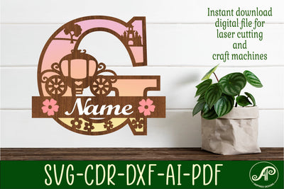 Princess Monogram Letter G SVG Cut File SVG APInspireddesigns 
