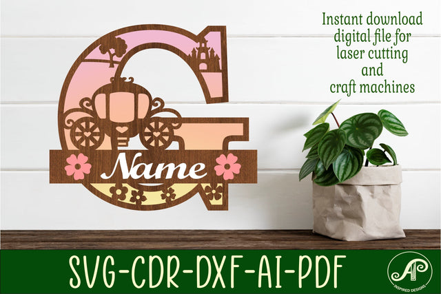 Princess Monogram Letter G SVG Cut File SVG APInspireddesigns 