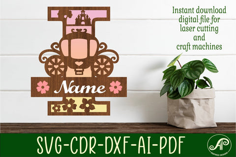 Princess Monogram Letter I SVG Cut File SVG APInspireddesigns 