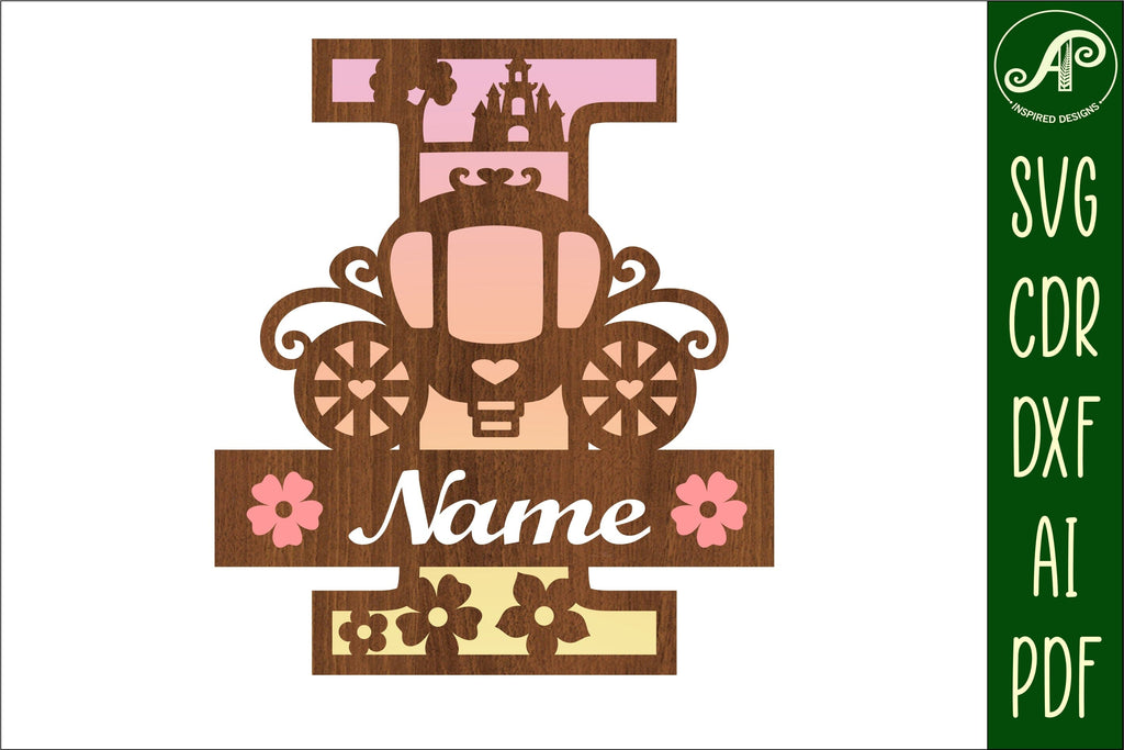 Princess Monogram Letter I SVG Cut File - So Fontsy