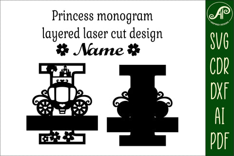 Princess Monogram Letter I SVG Cut File SVG APInspireddesigns 