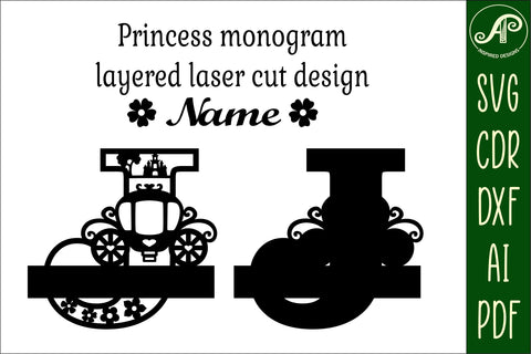 Princess Monogram Letter J SVG Cut File SVG APInspireddesigns 