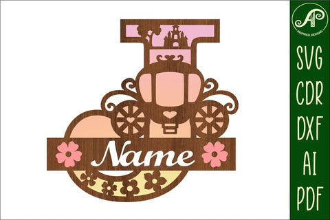 Princess Monogram Letter J SVG Cut File SVG APInspireddesigns 