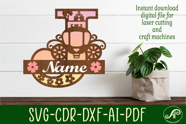 Princess Monogram Letter J SVG Cut File SVG APInspireddesigns 