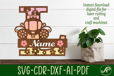 Princess Monogram Letter L SVG Cut File SVG APInspireddesigns 