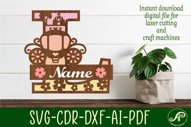 Princess Monogram Letter L SVG Cut File SVG APInspireddesigns 