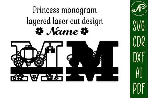 Princess Monogram Letter M SVG Cut File SVG APInspireddesigns 