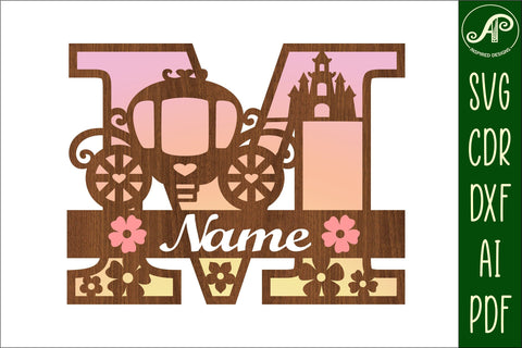 Princess Monogram Letter M SVG Cut File SVG APInspireddesigns 