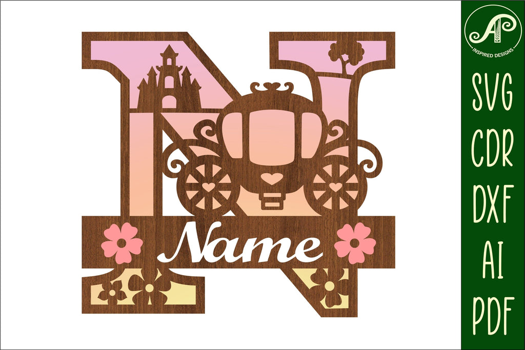 Princess Monogram Letter N SVG Cut File - So Fontsy