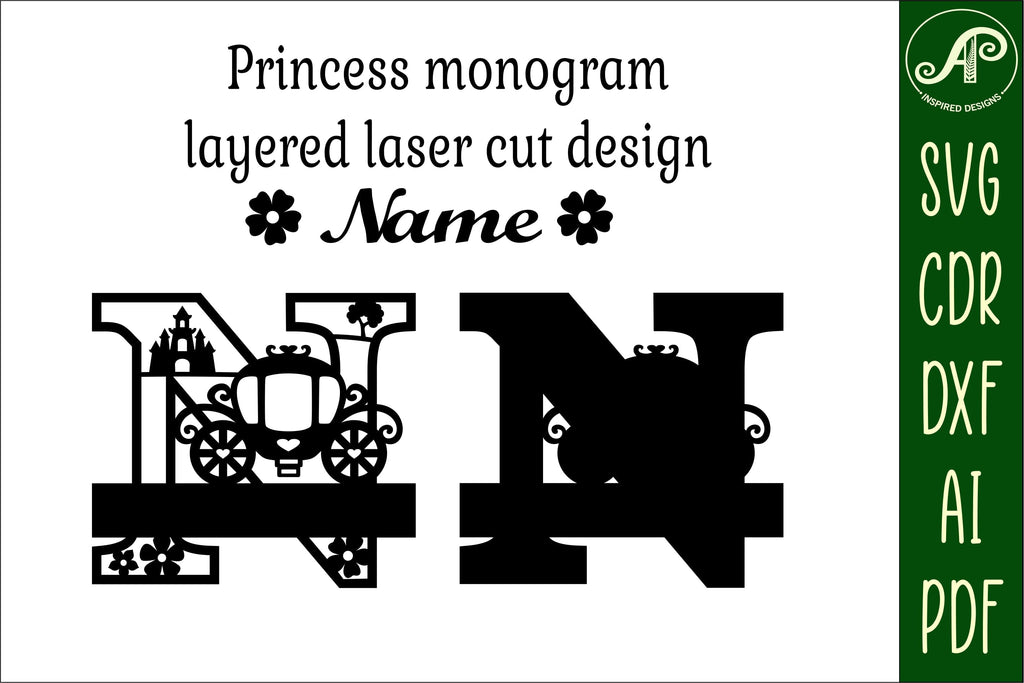 Princess Monogram Letter N SVG Cut File - So Fontsy