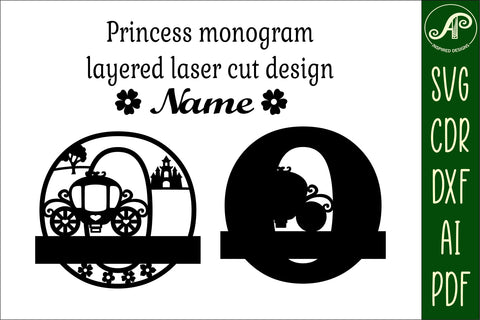 Princess Monogram Letter O SVG Cut File SVG APInspireddesigns 