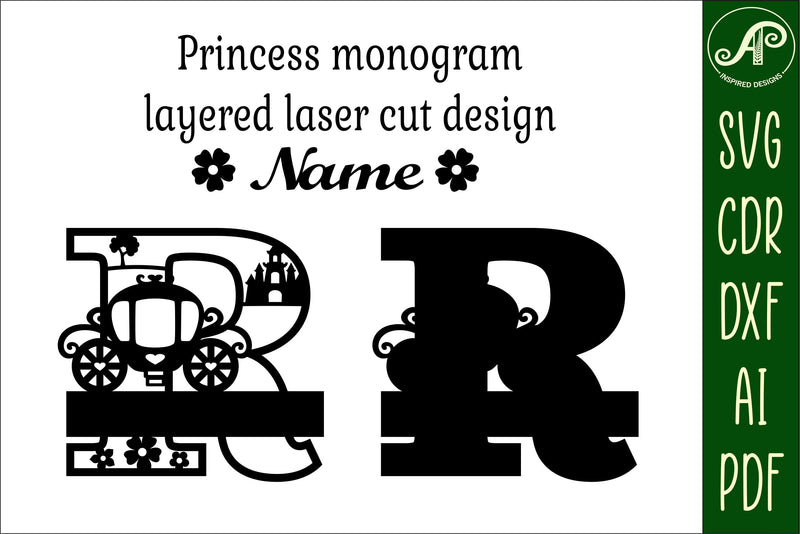 Png R Monogram File Princess Monogram Letter R SVG Cut File - So Fontsy