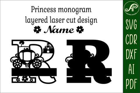 Princess Monogram Letter R SVG Cut File SVG APInspireddesigns 