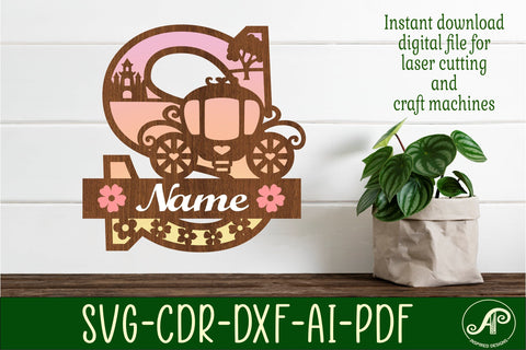 Princess Monogram Letter S SVG Cut File SVG APInspireddesigns 