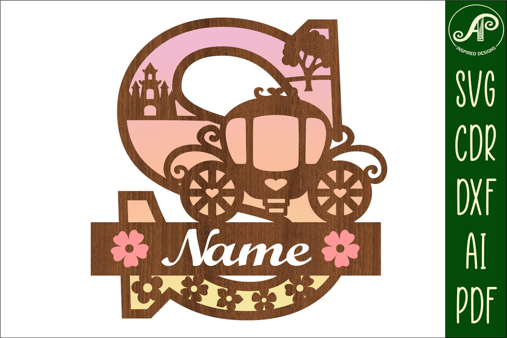 Princess Monogram Princess Monogram Letter S SVG Cut File - So Fontsy