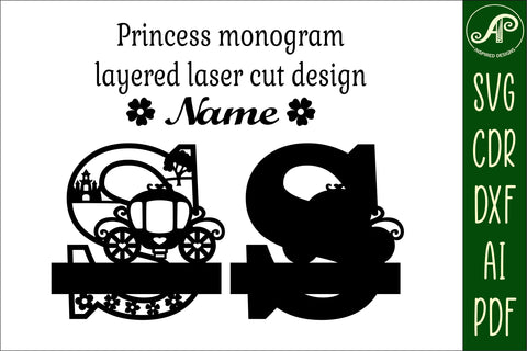 Princess Monogram Letter S SVG Cut File SVG APInspireddesigns 