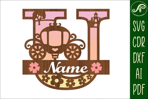 Princess Monogram Letter U SVG Cut File SVG APInspireddesigns 