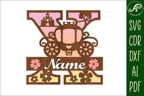 Princess Monogram Letter X SVG Cut File SVG APInspireddesigns 