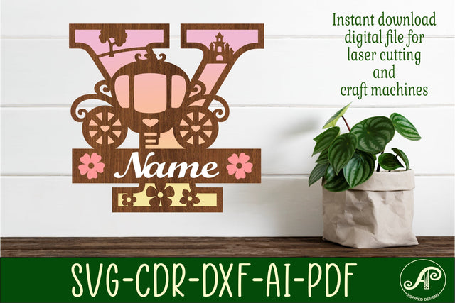 Princess Monogram Letter Y SVG Cut File SVG APInspireddesigns 
