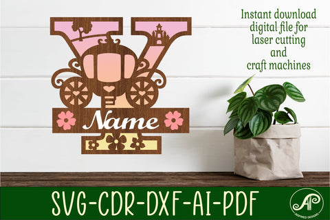 Princess Monogram Letter Y SVG Cut File SVG APInspireddesigns 