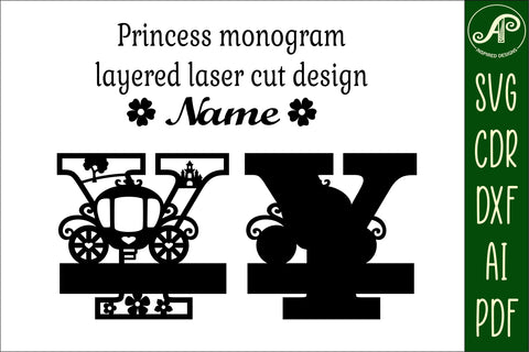 Princess Monogram Letter Y SVG Cut File SVG APInspireddesigns 